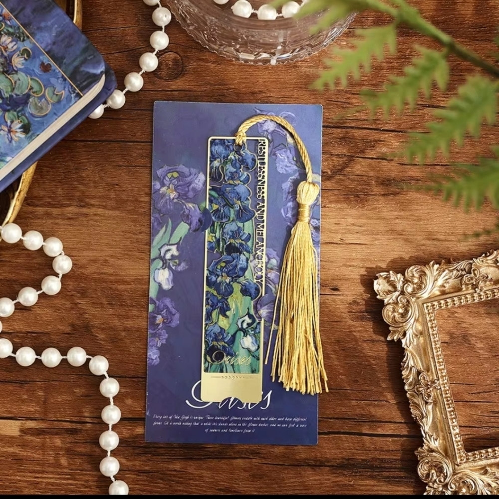 Van Gogh Iris Bookmark with Tassel